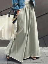 EZwear Casual Solid Drawstring Waist Wide Leg Pants
